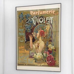 Parfumerie Violet Poster Print | 1900s Art Nouveau by Hingre | Paris Expo Ad Wall Decor | French Perfume Beauty Art | Belle Epoque Gift