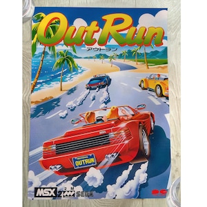 Outrun Poster, MSX 8-Bit Videogame Art, Retrowave Racing Print, 80s Arcade Decor, Retro Gamer Room Gift