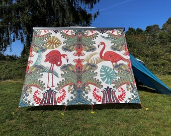 VANDALA Flamingo Markisensegel B250xH200 cm Sonnenschutz Windschutz Sichtschutz Sonnentuch Schattentuch Kedertuch Bulli T5 T6 Nugget Camper