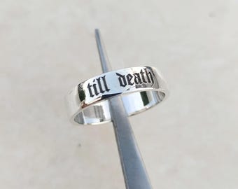 Till Death Sterling Silver Band – Minimalist Unisex Ring