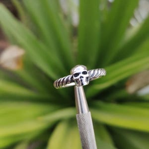 Sterling Silver Skull Pendant | Gothic Skull Necklace Charm | Punk Rock Jewelry | Edgy Gift for Him or Her