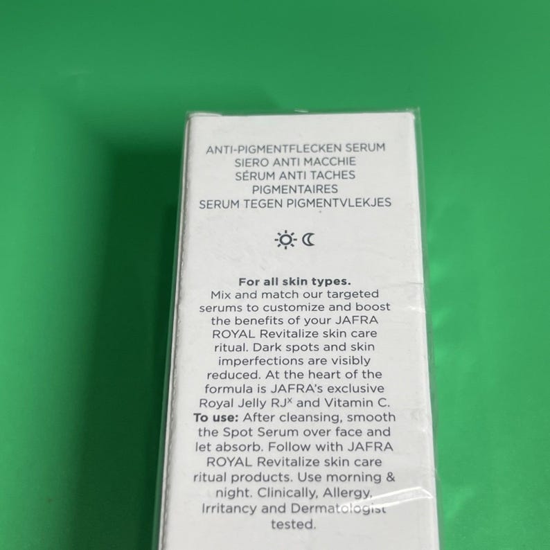 Suero revitalizante para imperfecciones con jalea real de Jafra, 30 ml (1 onza líquida), sellado. imagen 5