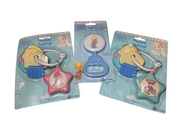 1990s Vintage Precious Moments Baby toys Rattle Teether Sealed Old Stock Lot