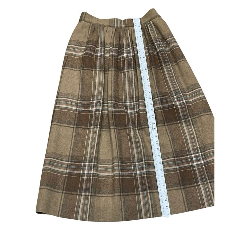 Vintage Pendleton Virgin Wool Plaid Long Skirt Matching Scarf USA Set Medium image 5