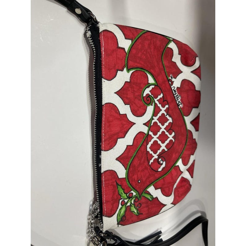 Brighton Purse Love Dove Christmas Holiday Crossbody Bag Red White Black image 9
