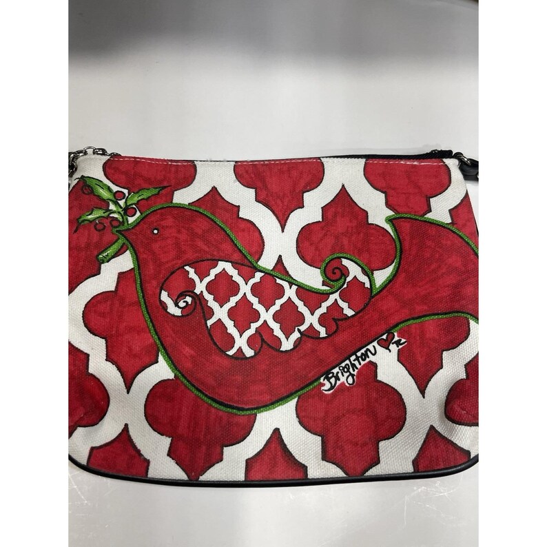 Brighton Purse Love Dove Christmas Holiday Crossbody Bag Red White Black image 2
