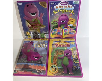 Vintage Barney Children's DVD Lot Of 4 Musical Scrapbook Christmas Star Circus