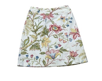 Vintage Talbots Petites Multicolored Floral Pencil Skirt Size 2 Made In USA