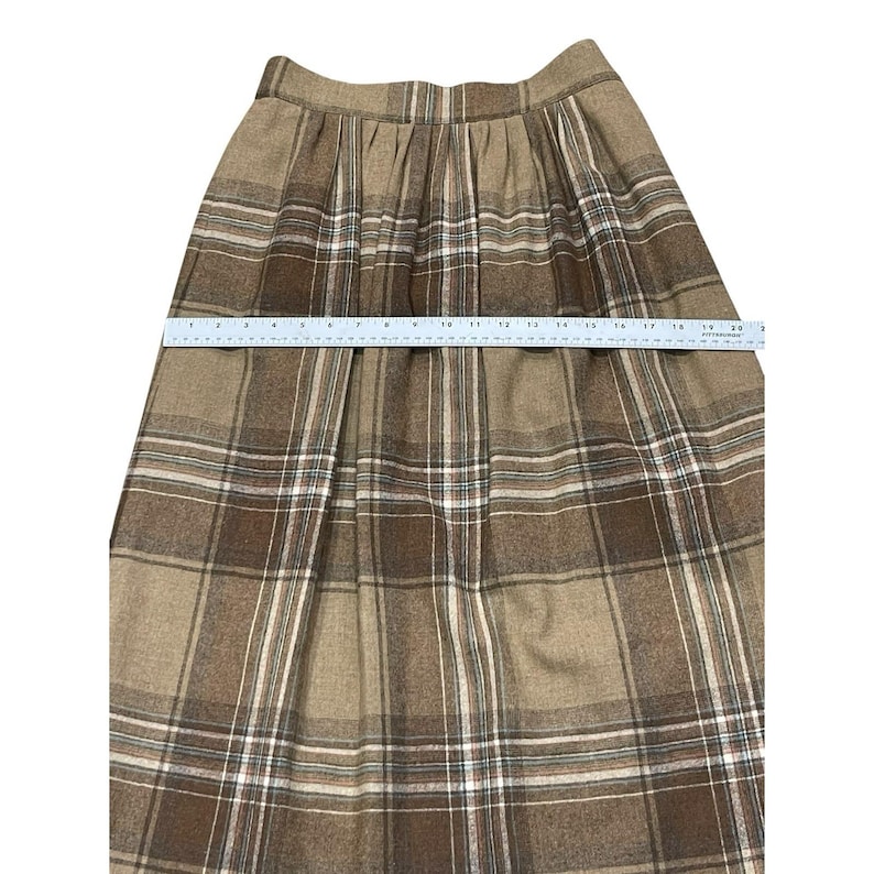 Vintage Pendleton Virgin Wool Plaid Long Skirt Matching Scarf USA Set Medium image 7