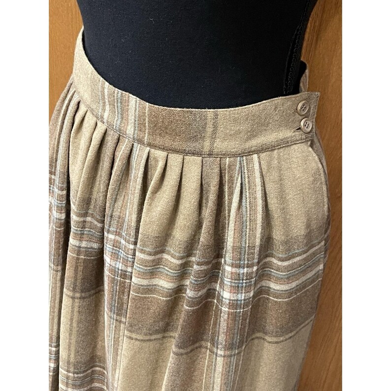 Vintage Pendleton Virgin Wool Plaid Long Skirt Matching Scarf USA Set Medium image 13