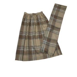 Vintage Pendleton Virgin Wool Plaid Long Skirt Matching Scarf USA Set Medium image 4
