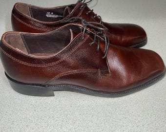Leather Flexible Sole Men's Dress Shoes Brown Size 10 B JCPenny Lace Up
