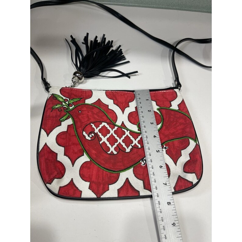Brighton Purse Love Dove Christmas Holiday Crossbody Bag Red White Black image 6