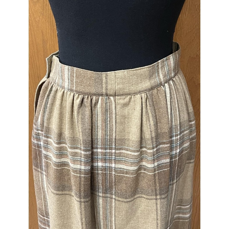 Vintage Pendleton Virgin Wool Plaid Long Skirt Matching Scarf USA Set Medium image 12