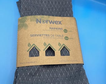 Norwex Cloth Napkins Set of 4 New In Package Gray Recycled Microfiber