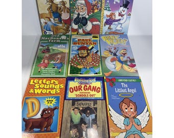 90s Vintage VHS Kids Lot Of 9 Three Bears Frosty Our Gang Paul Bunyan