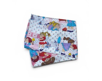 Vintage Cabbage Patch Kids Fabric Twin Flat Bed Sheet Made In USA