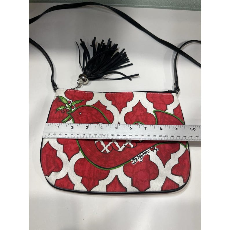 Brighton Purse Love Dove Christmas Holiday Crossbody Bag Red White Black image 7