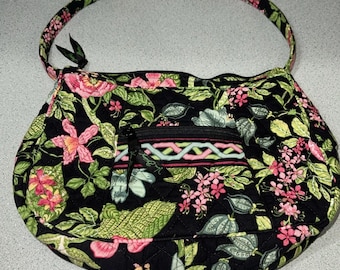 Vera Bradley Botanical Night Retired Shoulder Purse Bag Cotton Vtg Small Vaca