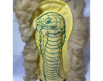 Vintage Carnival Knock Down Game Piece Circus Snake Cat Double Sided - Read