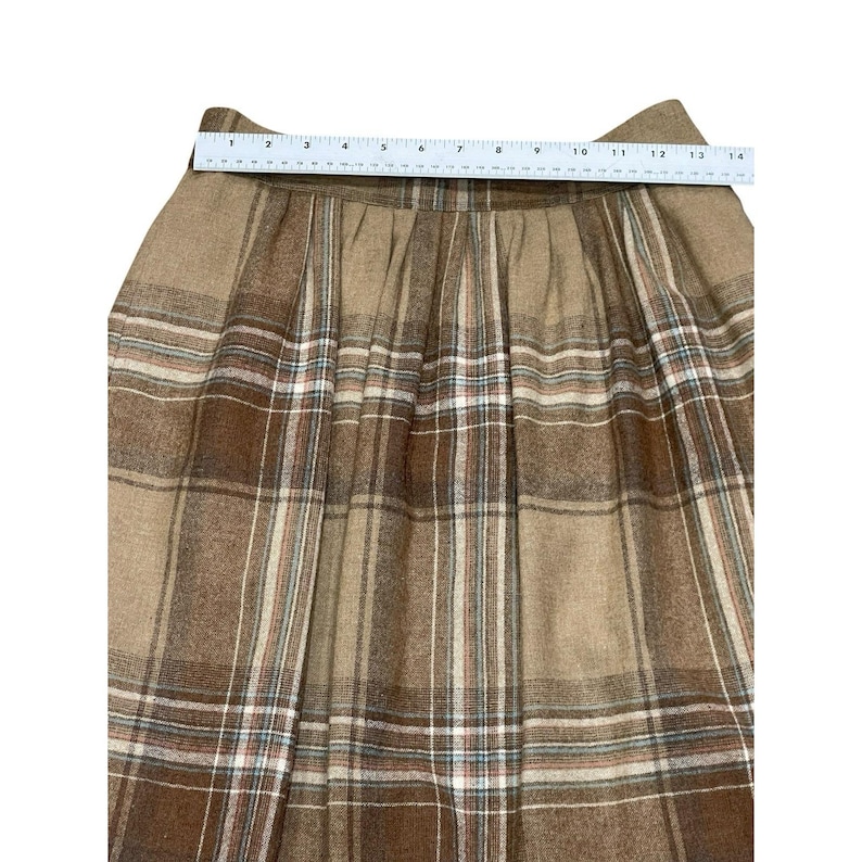 Vintage Pendleton Virgin Wool Plaid Long Skirt Matching Scarf USA Set Medium image 6
