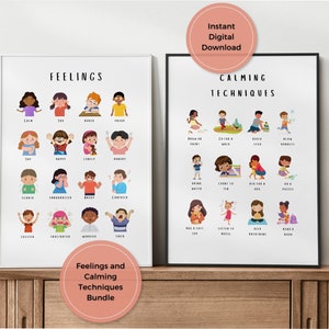 Feelings Poster, Calming Techniques, Feelings Print, Classroom Decor, Emotions Poster, Homeschool Decor, Montessori Classroom
