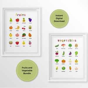 Colorful Fruits and Vegetables Poster