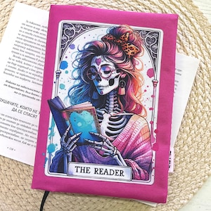 La cubierta del libro de cartas del Tarot del lector, la manga del libro del cráneo, la chaqueta del libro de tamaño personalizado, los accesorios del libro, la cubierta acolchada del libro, el regalo del amante del libro, la bolsa del libro