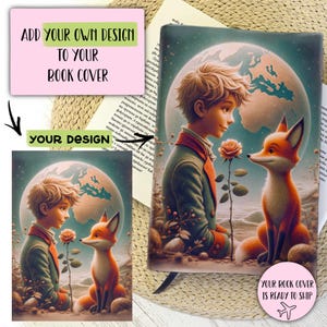 Couverture de livre personnalisée, pochette de livre personnalisée, ajout de votre propre image, accessoires de livre, couverture de livre matelassée, cadeau pour amoureux des livres, sac à livres