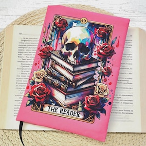 La cubierta del libro de cartas del Tarot del lector, la manga del libro del cráneo, la chaqueta del libro de tamaño personalizado, los accesorios del libro, la cubierta acolchada del libro, el regalo del amante del libro, la bolsa del libro