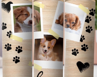 Personalized Dog Photo Tumbler Wrap: Pet Memorial Gift (20 Oz PNG Digital Download