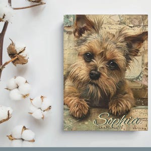 Floral Yorkshire Terrier Journal: Personalized Dog Mom Gift