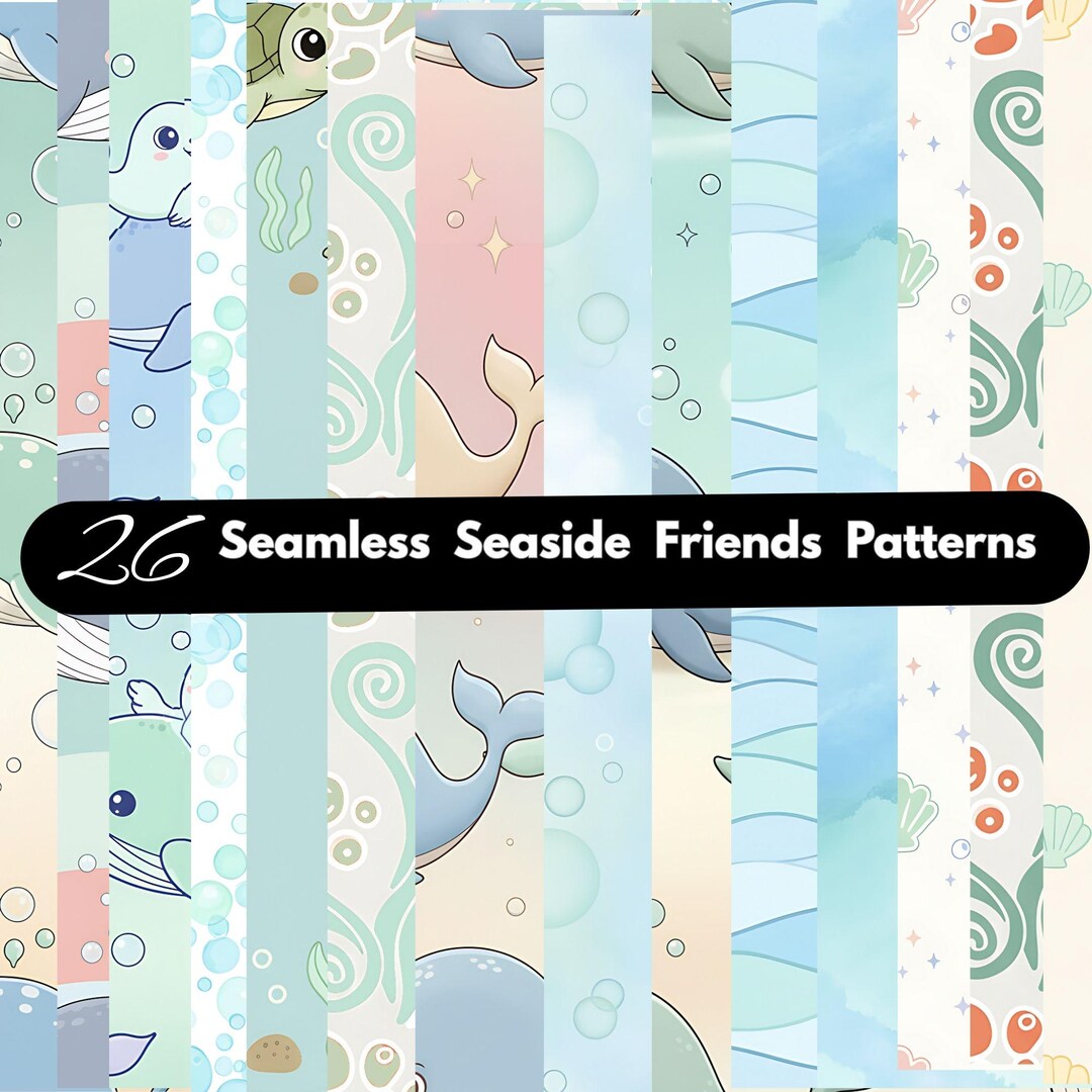 Ocean Seamless Patterns: Under the Sea Digital Papers (12x12) JPG ...