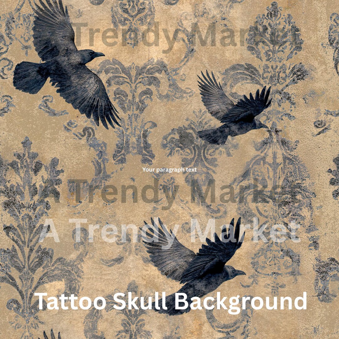 Vintage Victorian Crow Seamless Repeating Pattern | Damask Crow ...