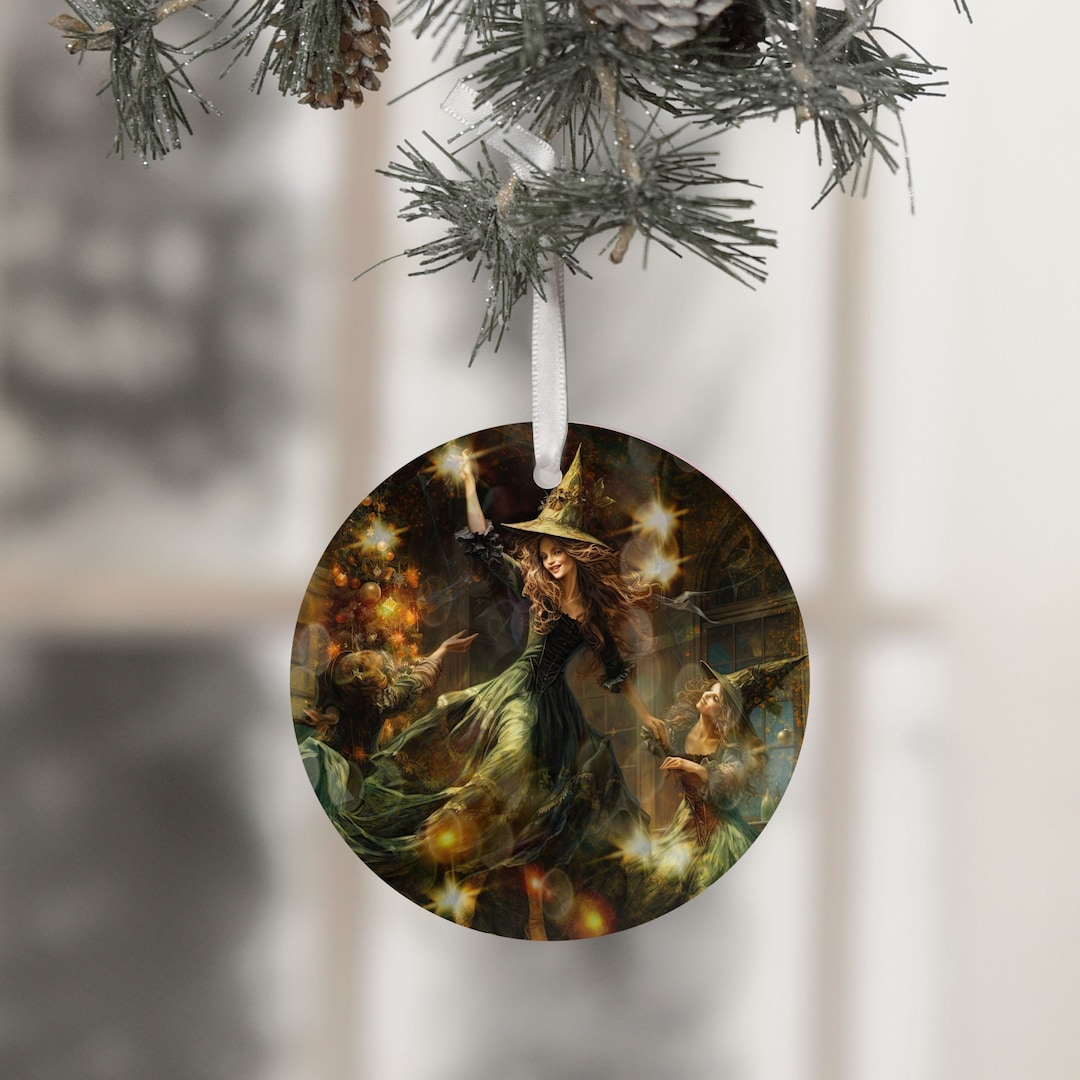 Witch Christmas Ornament PNG, Christmas Lights Ornament, Yule Tree ...