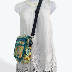 Sunflower Crossbody Bag: Small Travel Purse with Card Slots