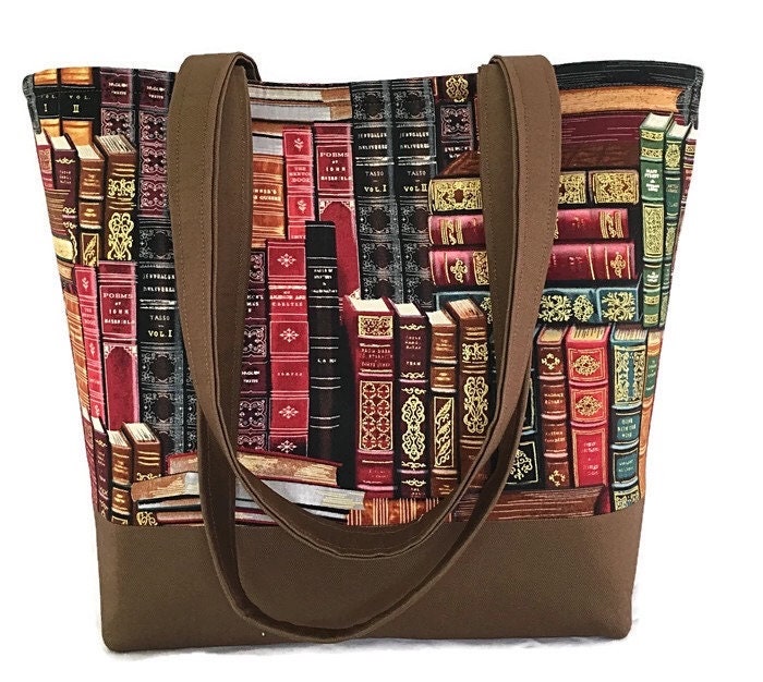 library book tote bag book lovers bag back to school Etsy