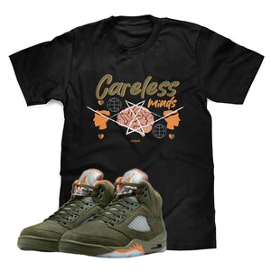 Careless Minds Jordan 5 Olive T-Shirt FREE SHIPPING