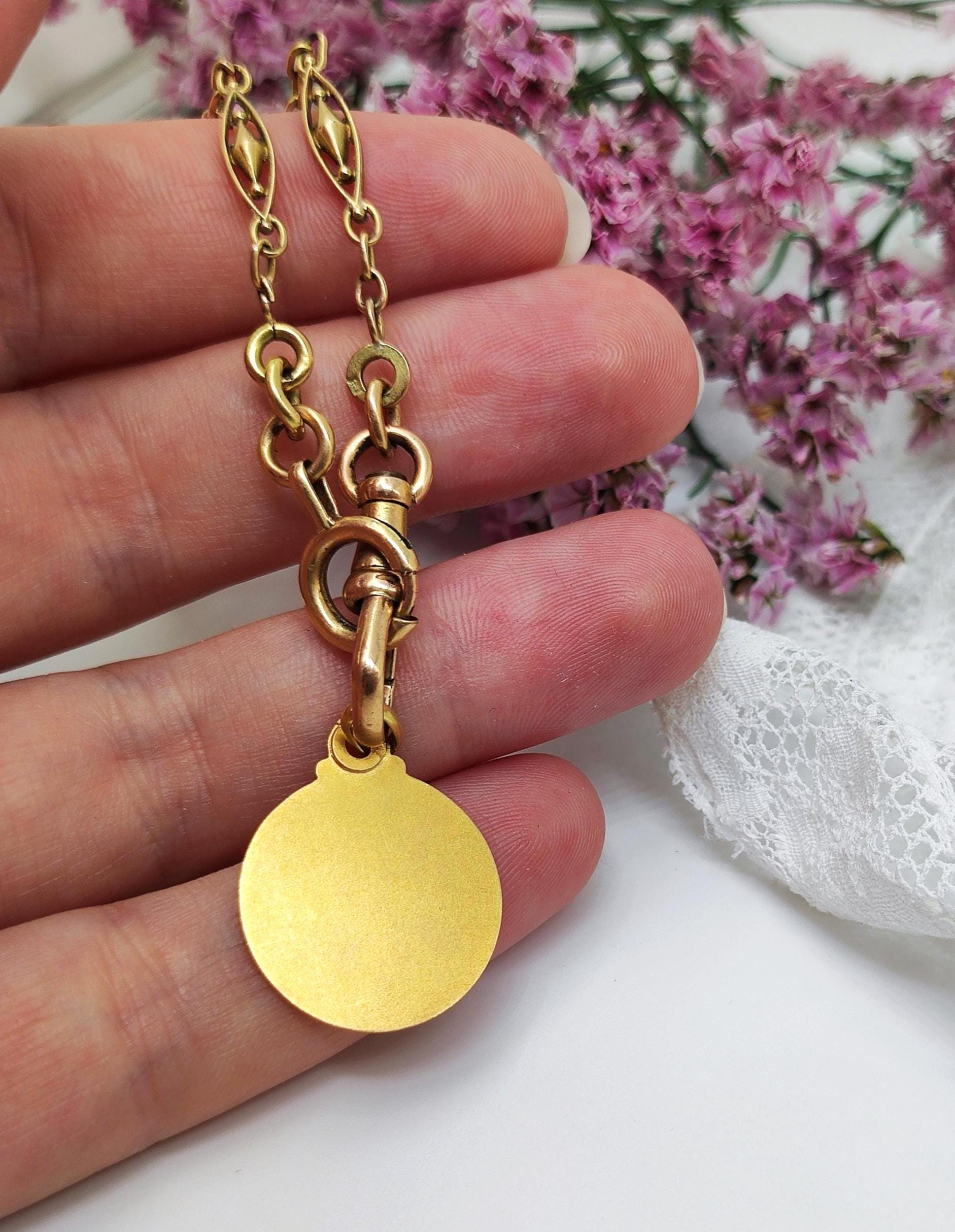 Pendentif Ancien Art Nouveau Emile MONIER - Or 18 Carats Cœur Chaumière Amour - Bijou Vintage Authentique