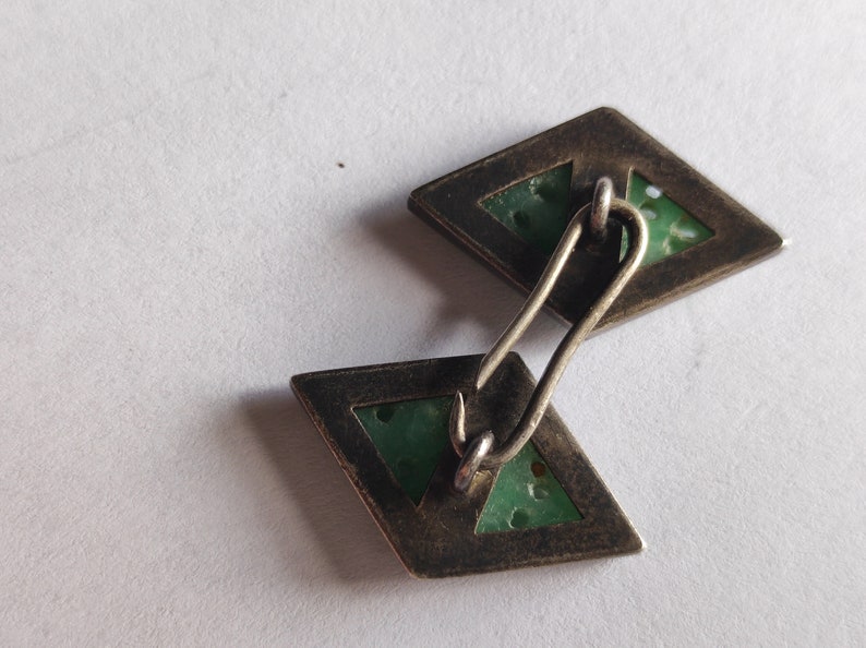 1890-1910 Old Jade, Silver Natural Nephrite /buttons France /beautiful ...