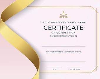 Pink & Gold Training Certificate