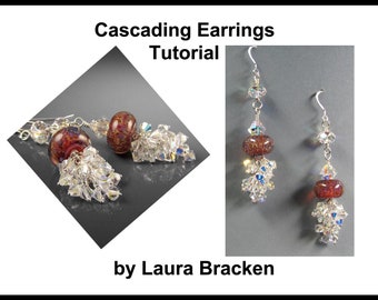 Tutorial for DIY Handcrafted Earrings Swarovski Dangle Lampwork Beads and Sterling Silver