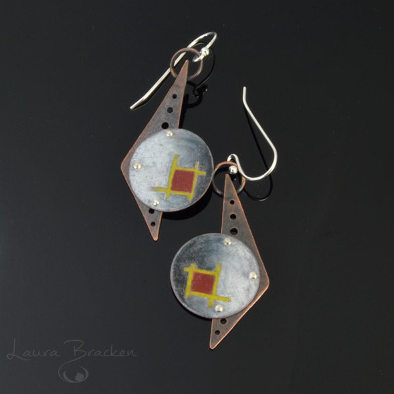 Online Workshop for Colored Pencil on Metal Earrings by Laura Bracken image 6