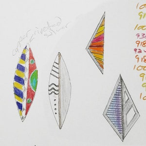 Online Workshop for Colored Pencil on Metal Earrings by Laura Bracken image 8