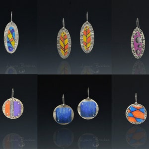 Online Workshop for Colored Pencil on Metal Earrings by Laura Bracken image 3