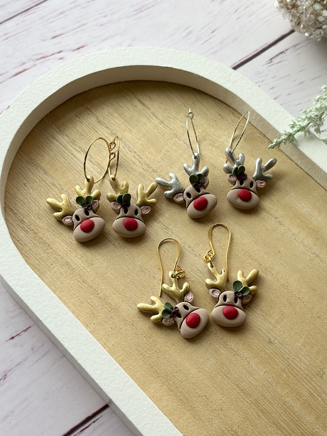 Rudolph the Red Nosed Reindeer Polymer Clay Christmas Etsy