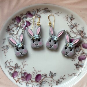 Easter Polymer Clay Earrings / Bunny Earrings / Easter Bunny Earrings / Statement Earrings image 1