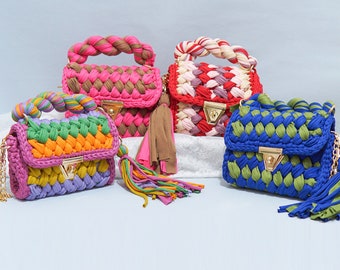 Handmade tassel women handbag braid for croossbody & tote