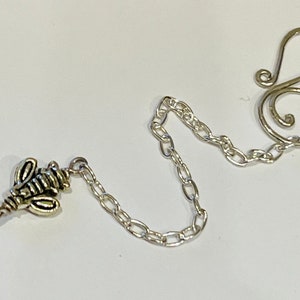 Extender 3 inch Bee charm Silver necklace extender converter