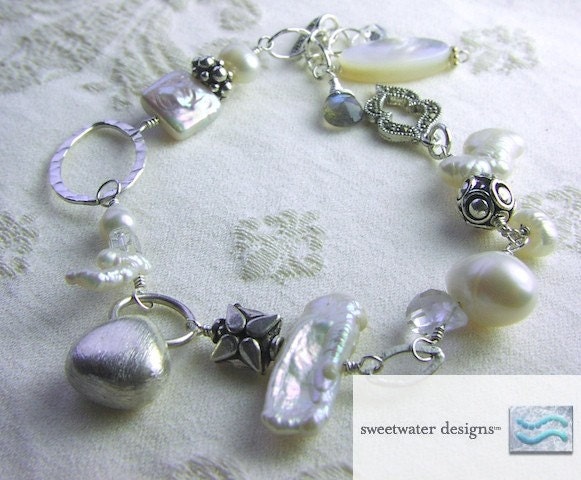ブレスレット SCUDO  White Ice Pearl Beads Bracelet Pearl Bracelet Ice Bracelet elegant and stylish | BeWooden